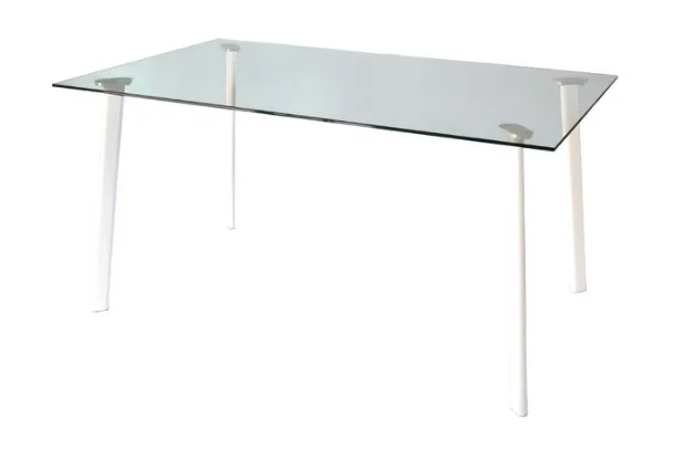 Mesa de Vidrio Comedor Patas Blancas